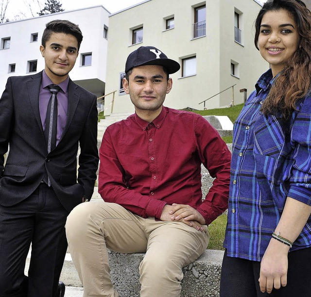 Drei mit Wir-Gefhl: Hasan Essam, Yassir Nazar und Jasmine Ali   | Foto: Kunz
