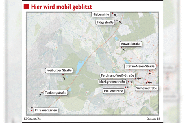 Am Donnerstag baut die Polizei elf Tempokontrollstellen auf