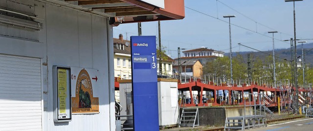 Gterbahnhof Lrrach: Wenn der Autozug... Standort eines citynahen Parkhauses.   | Foto: Sabine Ehrentreich