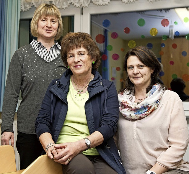 Kindergartenleiterin Ulrike Riester (M...Stegerer bleiben den Kindern erhalten.  | Foto: Wolfgang Scheu