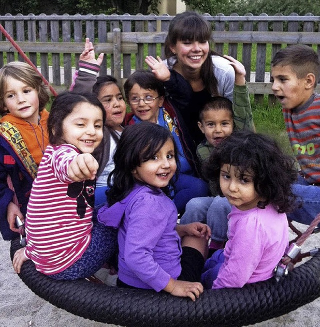 ber die Kinderbetreuung hat Deborah L...Kontakt zu den Flchtlingen aufgebaut.  | Foto: Privat