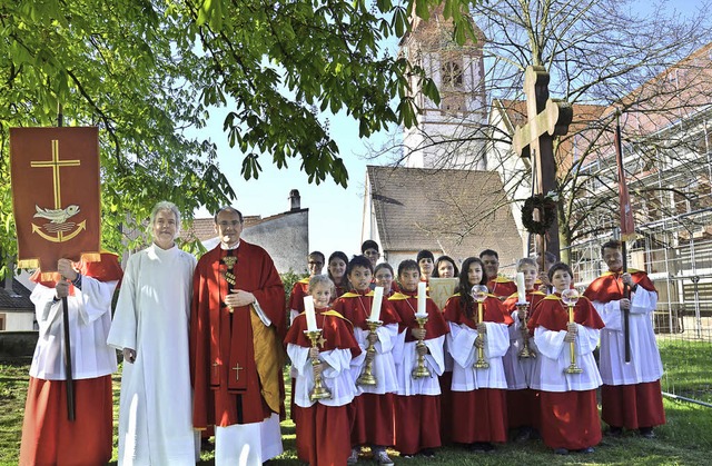 In St. Georg, Wyhlen, wurde gestern mi...estgottesdienst Patrozinium gefeiert.   | Foto: Martina Weber-Kroker