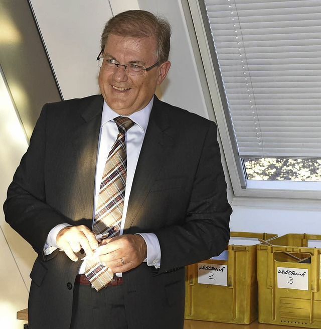 Joachim Schuster nach  Bekanntgabe des Wahlergebnisses.   | Foto: Mnch