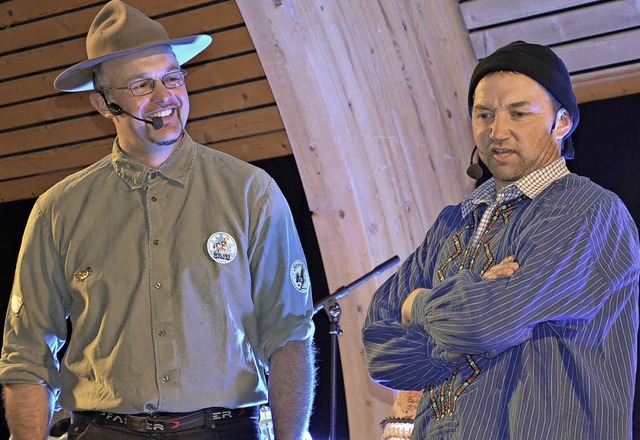 Wolfgang Winterhalder alias Ranger Schwaderlapp mit Bauer Niki Knig.  | Foto: alexndra wehrle