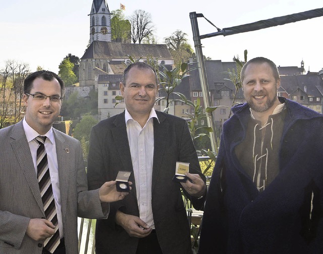 In mittelalterlicher Tracht war Werkze...en Stadtrecht Laufenburg vorzustellen.  | Foto: Reinhard Herbrig