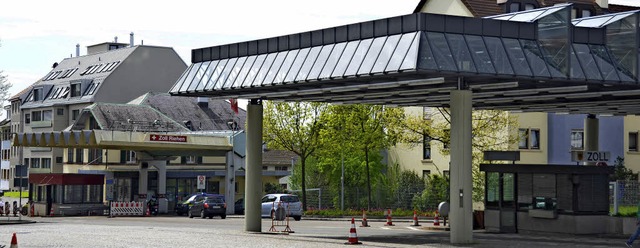 Grenzbergang Lrrach-Stetten/Riehen: ...ch ein anderes Aussehen haben knnte.   | Foto: Nikolaus Trenz
