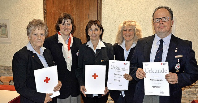 Die Geehrten: (von links)  Doris Widma...Naujoks, Elke Lmmlin, Andreas Landis   | Foto: Heinz Vollmar