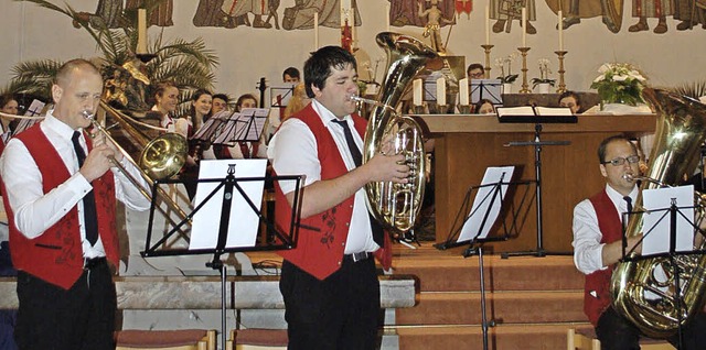 Festliche Klnge bot der MV Oberschopfheim in der Kirche St. Leodegar.   | Foto: barbara rderer