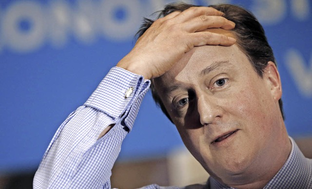 Der britische Premierminister David Ca... letzter Zeit abwesend und zerstreut.   | Foto: AFP