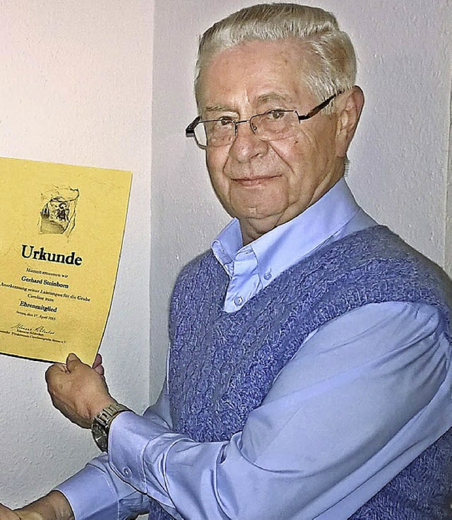 Gerhard Steinborn, der von Anfang an b... war, wurde zum Ehrenmitglied ernannt,  | Foto: Helena Kiefer