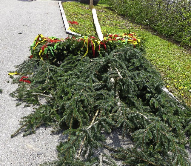 Da bist Du platt: Nicht nur in Hsinge...) wurde zuletzt der Maibaum umgesgt.   | Foto: Winter