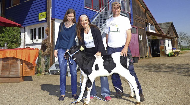 Gruppenbild mit &#8222;Benni&#8220;: (...ke Schubert (Amt fr Landwirtschaft).   | Foto: frank leonhardt