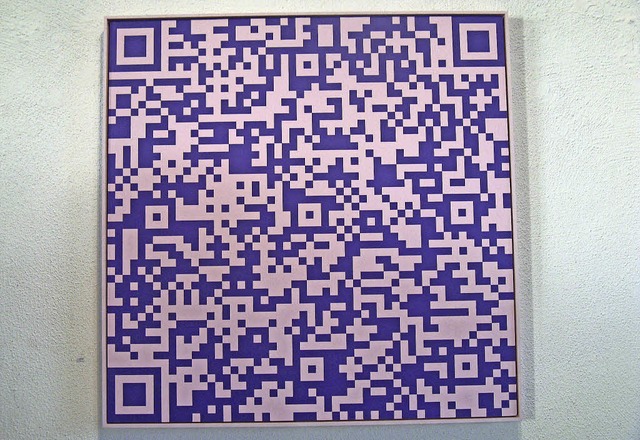 Gemalter QR Code von Joachim Kaiser   | Foto: Dorothee Mller-Barbian