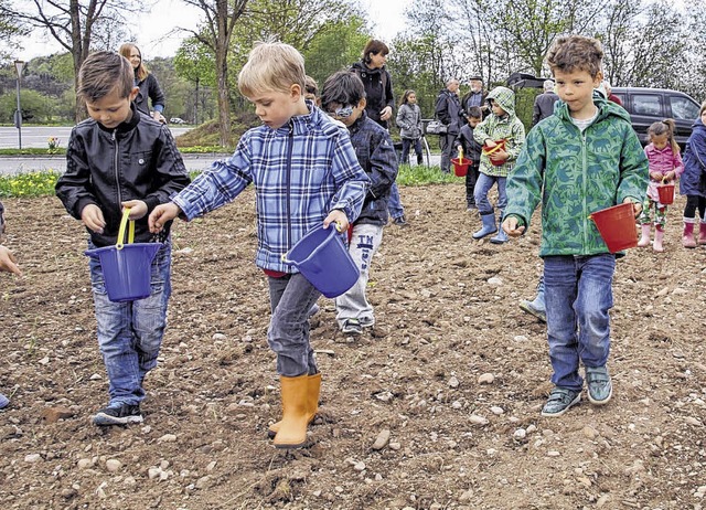 Mit Begeisterung haben Hfinger Kinder... Quadratmeter groen Flche eingest.   | Foto: Naturpark