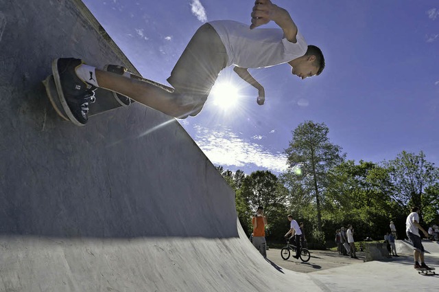 Skaterherzen schlagen hier hher: die neue Anlage im Dietenbach-Park.   | Foto: Michael Bamberger