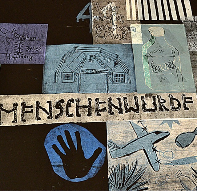 Der von Realschlern gefertigte Wandteppich.   | Foto: Museum