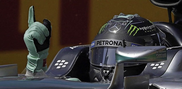 Die Nummer eins in Barcelona: Nico Rosberg in seinem Rennwagen   | Foto: dpa