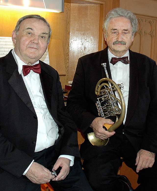 Der Trompeter Ludwig Gttler (rechts) ...eis spielten Werke von Barockmeistern.  | Foto: Ounas-krusel