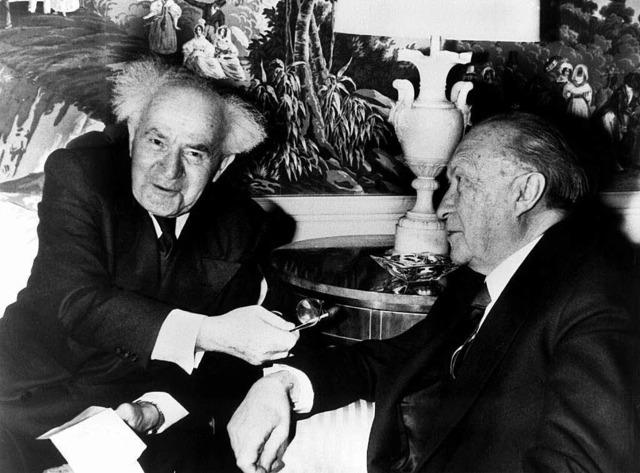 Mrz 1960: David Ben-Gurion und Konrad Adenauer in New York   | Foto: dpa