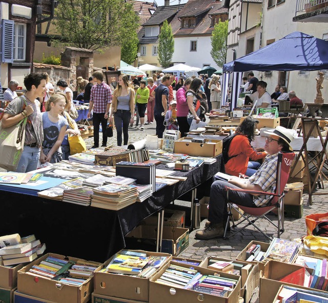 Stbern in historischer Kulisse: der Endinger Bchermarkt  | Foto: Ilona Hge