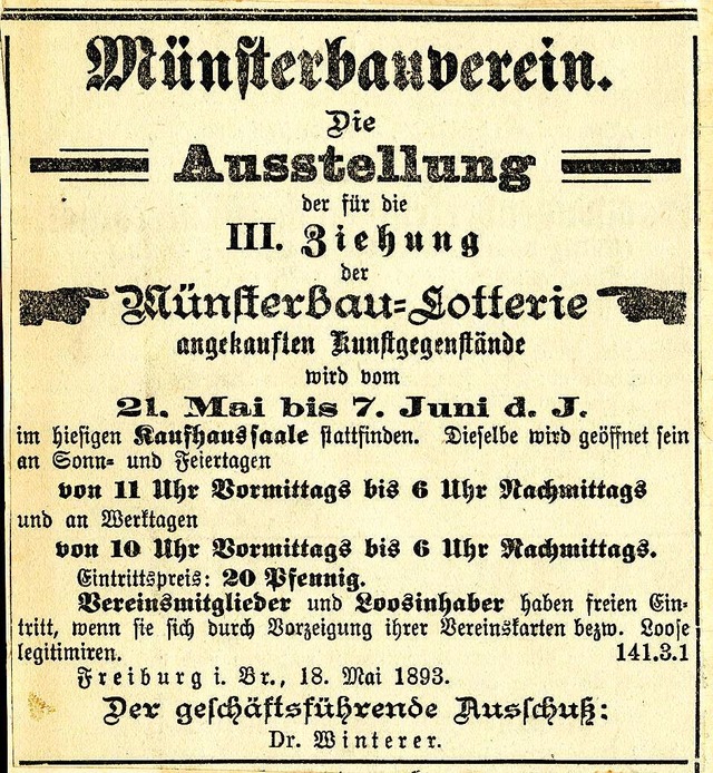 Zeitungsanzeige, in der eine Ausstellu...r angekauften Kunst  angekndigt wird.  | Foto: Augustinermuseum &#8211; Stdtische Museen/hans-peter vieser (2)