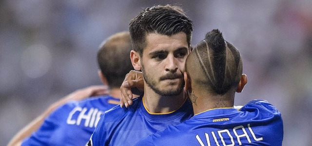 Geboren in Madrid, gro geworden bei R...lenen rauswirft: lvaro Morata (Mitte)  | Foto: AFP