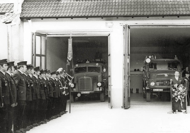 Das Feuerwehrgertehaus in der Hofstrae wurde 1970 eingeweiht.  | Foto: Archivfoto: Feuerwehr Bad Krozingen