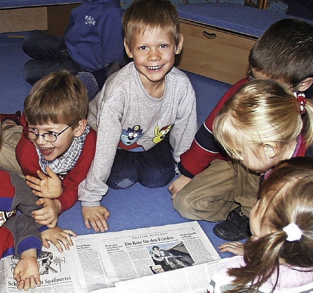Alle drei Kindertageseinrichtungen wer...ld entstand bei einem Zeitungsprojekt.  | Foto: M. Maier