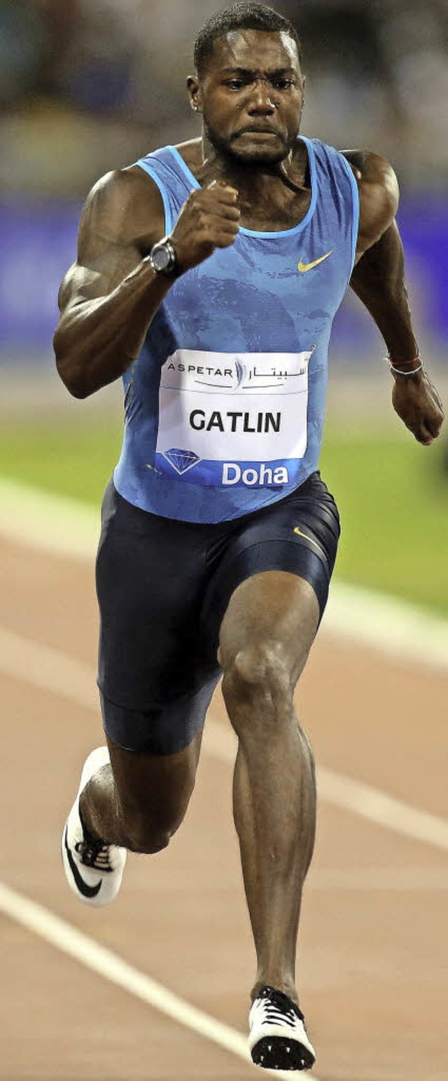 Justin Gatlin verbesserte im Alter von...100 Meter von 9,77 auf 9,74 Sekunden.   | Foto: AFP