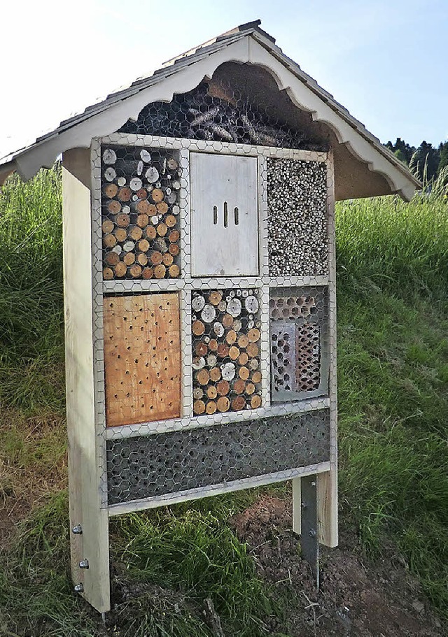 Ein Haus fr Bienen  und Wespen haben  in Hnner die Ministranten errichtet.  | Foto: privat