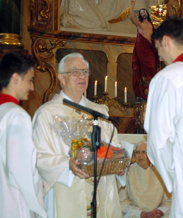 Johann Schfer ist seit 50 Jahren Pfar...lass fand ein Festgottesdienst statt.   | Foto: Silke Nitz