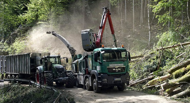 Mit Hochdruck laufen die Arbeiten an d...rae zwischen Schweighof und Kreuzweg.  | Foto: Volker Mnch