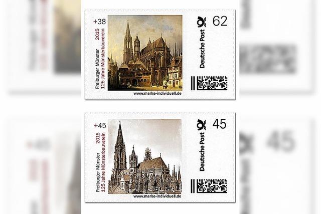 Sonder-Briefmarken mit dem Freiburger Mnster