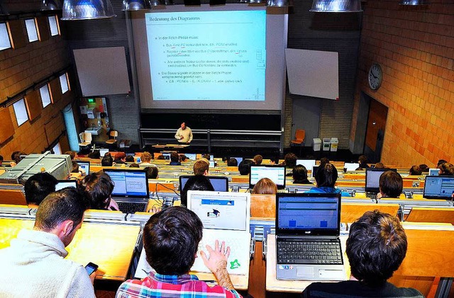 Laptop, Smartphone &#8211; wie viel Pl...da den Studierenden fr die Vorlesung?  | Foto: Thomas Kunz