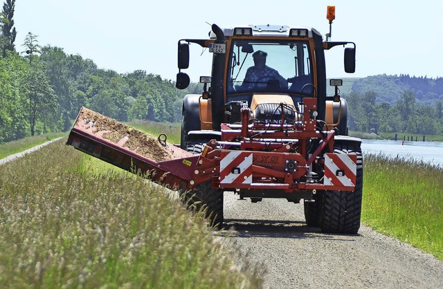 Wyhl. Mharbeiten am Rheindamm bei Wyhl.  | Foto: Roland Vitt