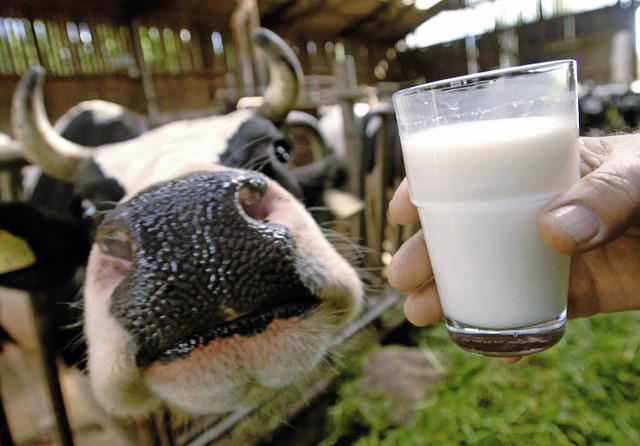 In jedem Glas Milch stecken nicht nur ...m Hotzenwald immer abhngiger werden.   | Foto: Symbolfoto: dpa