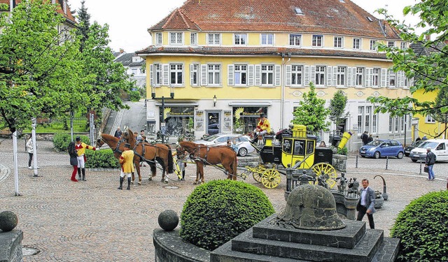 Mit einer Kutsche einparken ist gar ni...zieren nun Erinnerungen an den Besuch.  | Foto: bz