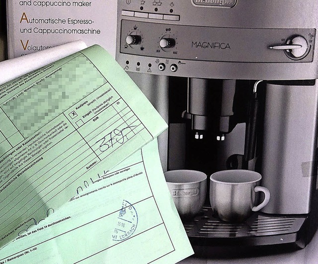 Die Bescheinigung macht&#8217;s mglich: Kaffeeautomat ohne Mehrwertsteuer.  | Foto: Grabherr