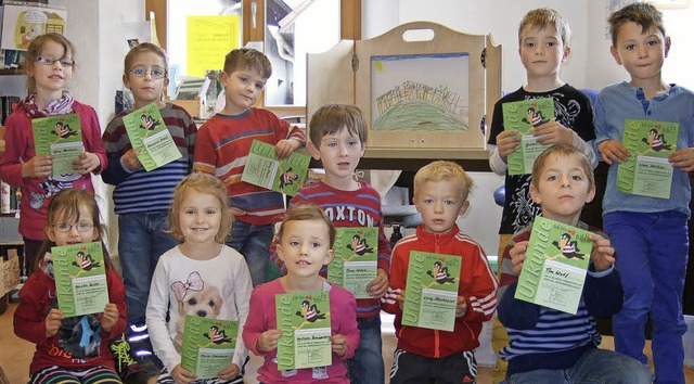 Die Vorschulkinder des Jechtinger Kind...reifhrerschein und dem Erzhltheater.  | Foto: Renate Dannecker