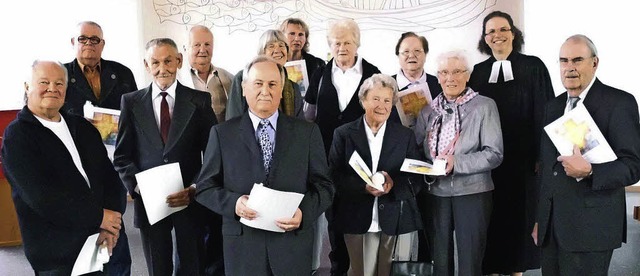 Goldene Konfirmation (und noch mehr) f...Pfarrerin Illgner, Rainer Zahoransky.   | Foto: ZVG