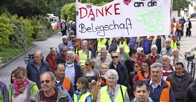 Die Demonstration Mitte Mai war bislan...ur Rettung des Spitals Bad Sckingen.   | Foto: Archivfoto: Gerd Leutenecker