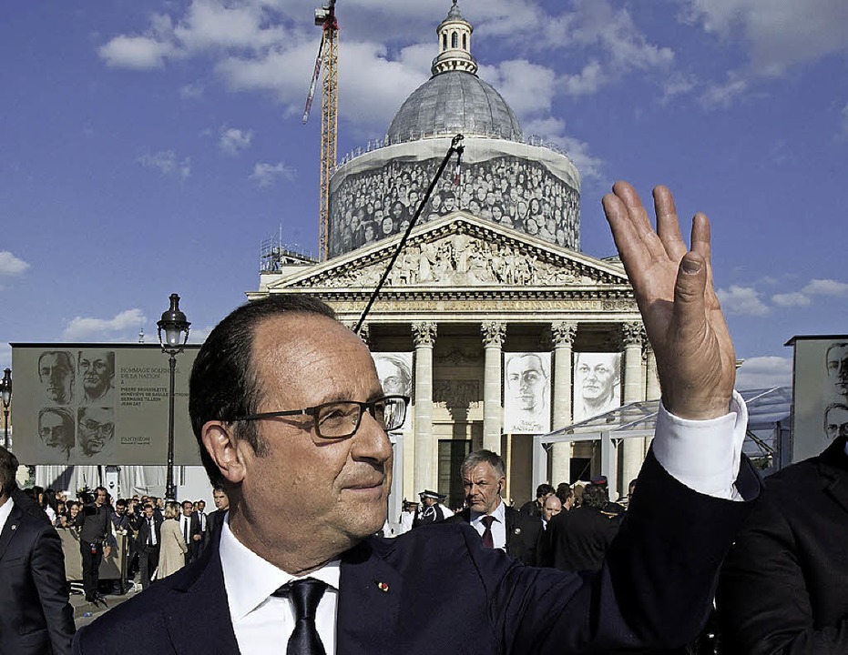 Staatsprsident Hollande vor dem Panthon   | Foto: AFP