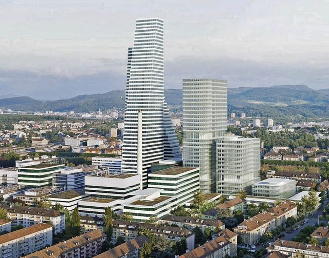 So soll das Basler Roche-Areal bis zum Jahr 2025 aussehen.   | Foto: visualisierung: Roche