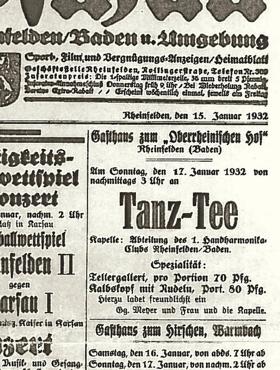 Der Tanztee hat in der Stadt eine lange Tradition ...