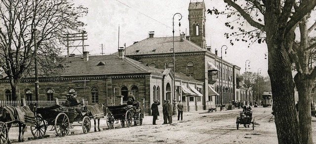 Die Bahnhofstrae (heute Bismarckallee...icht von 1910. (Archiv Manfred Gallo.)  | Foto: Archiv Manfred Gallo
