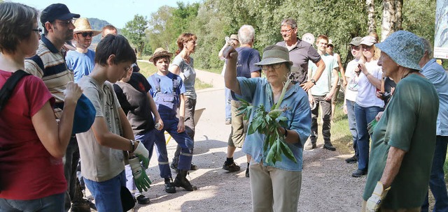 Einsatzbesprechung vor der Springkraut...amen viele freiwillige Helfer(innen).   | Foto: Hans-Jrgen Hege