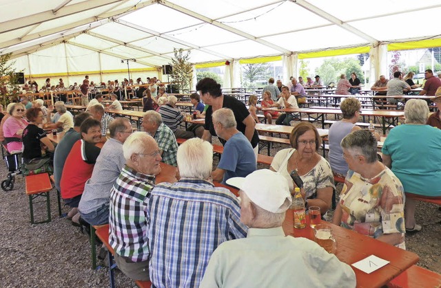 Binzgen ist noch bis Montagabend Schau...sikalischen Sommerfests  im Festzelt.   | Foto: Jessica Lichetzki