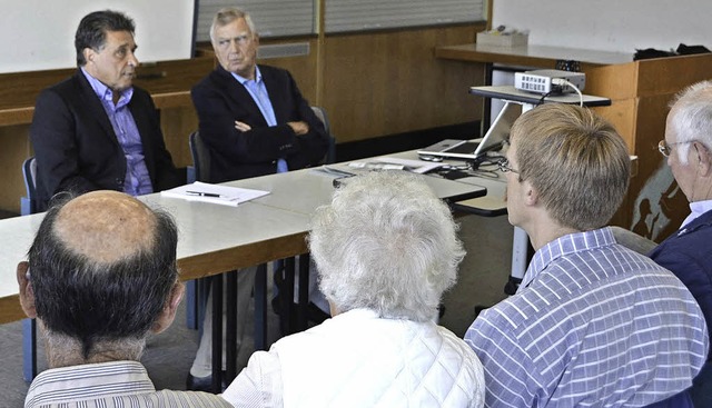 FDP-Spitalgesprch mit Klaus Denzinger und Jrgen Stadler (von links)  | Foto: Doro Soboll