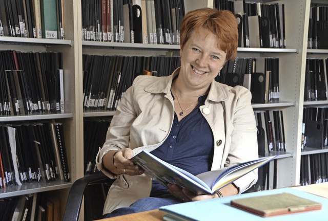 Annika Frieberg, Assistant-Professorin...rscht im Emmendinger Tagebucharchiv.    | Foto: Gerhard Walser