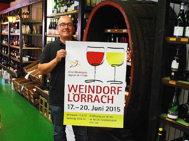 Thomas Wagner hat namhafte Weingter a...n fr das Weindorf Lrrach versammelt.  | Foto: Thomas Loisl Mink